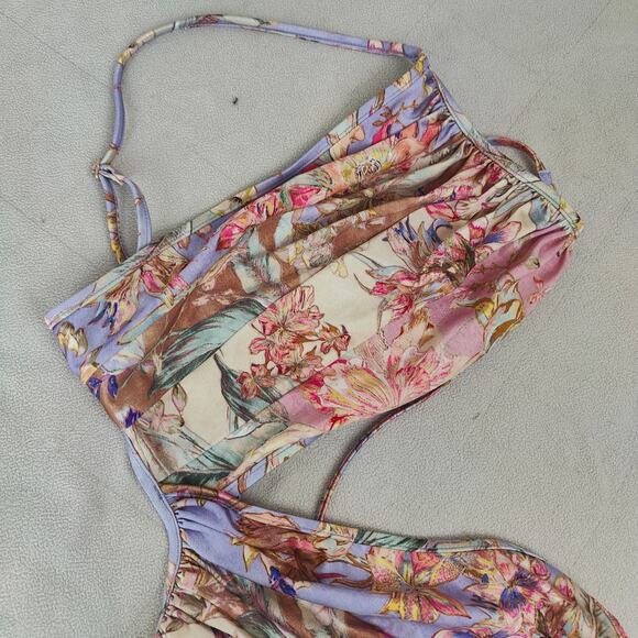 Zimmermann Cira Spliced One Piece Swimsuit Womens US 2-4 Pink Purple Floral Boho - Picture 2 of 6